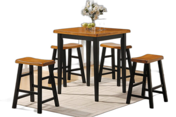 Mod Black and Natural Counter Height Five Piece Dining Set - Image 2