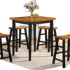 Mod Black and Natural Counter Height Five Piece Dining Set - Image 3
