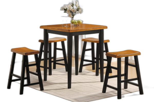Mod Black and Natural Counter Height Five Piece Dining Set - Image 3