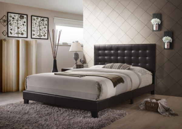 83" X 64" X 46" Queen Espresso Pu Bed - Image 4