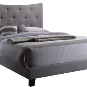 Gray Queen Size Tufted Upholstered Bed