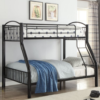 78" X 56" X 67" Twin Over Full Black Bunk Bed - Image 2