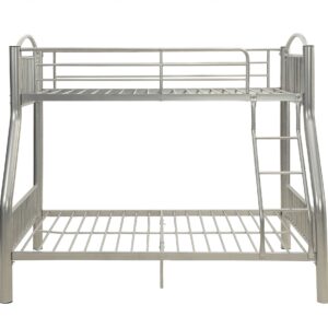 78" X 56" X 67" Silver Metal Twin Over Full  Bunk Bed