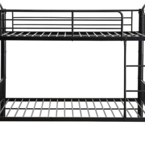 78" X 44" X 67" Twin Over Twin Black Metal Bunk  Bed