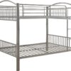 78" X 56" X 67" Silver Metal Full Over Full Bunk Bed
