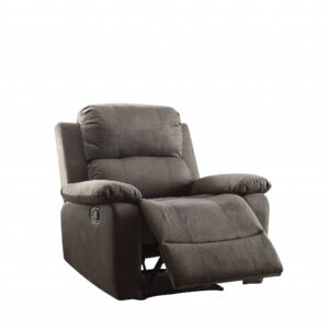 38" X 38" X 39" Charcoal Polished Microfiber Fabric Recliner