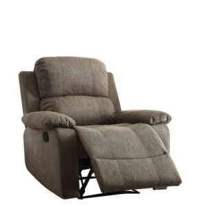 38" X 38" X 39" Gray Polished Microfiber Fabric Recliner