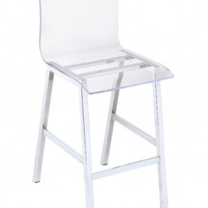 19" X 16" X 39" Acrylic And Chrome Counter Height Chair