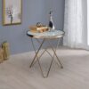 22" X 22" X 22" Frosted Glass And Champagne End Table - Image 2