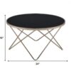 34" X 34" X 18" Black Glass And Champagne Coffee Table - Image 2