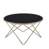 34" X 34" X 18" Black Glass And Champagne Coffee Table - Image 3