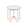 22" X 22" X 22" Frosted Glass And Rose Gold End Table