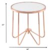 22" X 22" X 22" Frosted Glass And Rose Gold End Table - Image 5