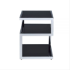 Black Glass And Chrome 3 Tier Shelves End Table - Image 2