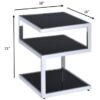 Black Glass And Chrome 3 Tier Shelves End Table - Image 5