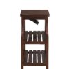 Espresso Wooden USB Port Storage End Table