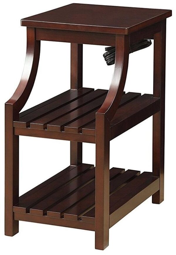 Espresso Wooden USB Port Storage End Table - Image 3