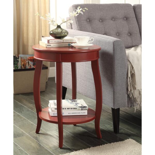 Pop of Color Red Finish Side Table - Image 4