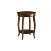 Walnut Round Wooden Side Table - Image 2