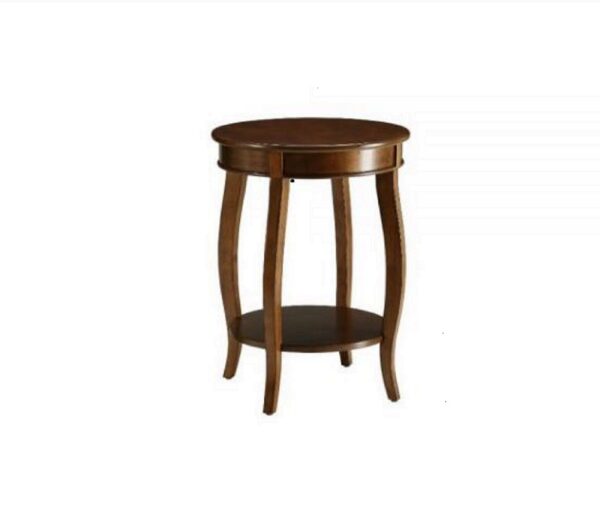 Walnut Round Wooden Side Table - Image 2
