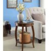 Walnut Round Wooden Side Table - Image 4