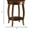 Walnut Round Wooden Side Table - Image 5