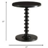 Black Solid Wooden Stylish Accent Side Table - Image 5