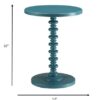 Fun Teal Wood Pedestal End Table - Image 4