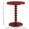 Fun Red Wood Pedestal End Table - Image 4