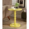 Yellow Solid Wooden Spindle Side Table - Image 3