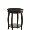 Vintage Look Black Wood End Table with Storage