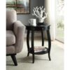 Vintage Look Black Wood End Table with Storage - Image 3