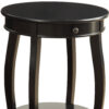 Vintage Look Black Wood End Table with Storage - Image 5