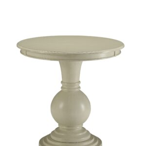 26" X 26" X 26" Antique White Wood Veneer Side Table