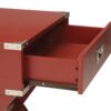 Modern Red X Shape Wooden Storage End Table - Image 2