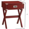 Modern Red X Shape Wooden Storage End Table - Image 4