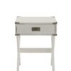 Modern White X Shape Wooden Storage End Table