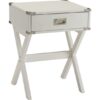 Modern White X Shape Wooden Storage End Table - Image 2