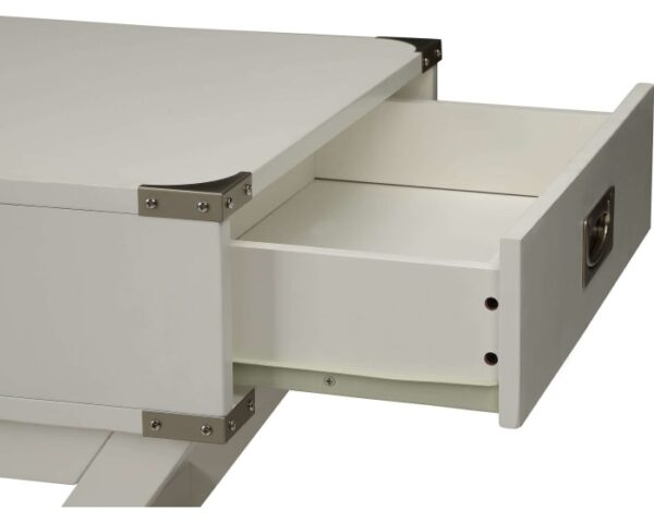 Modern White X Shape Wooden Storage End Table - Image 3