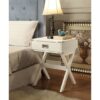 Modern White X Shape Wooden Storage End Table - Image 4