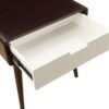 Mahogony and White USB Side Table with Drawer - Image 4