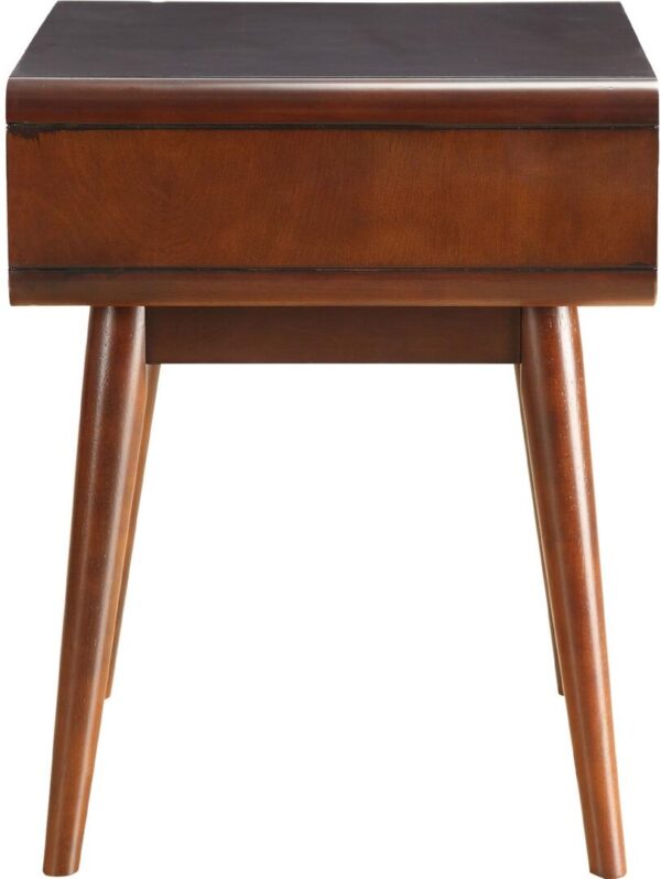 Mahogony and White USB Side Table with Drawer - Image 5