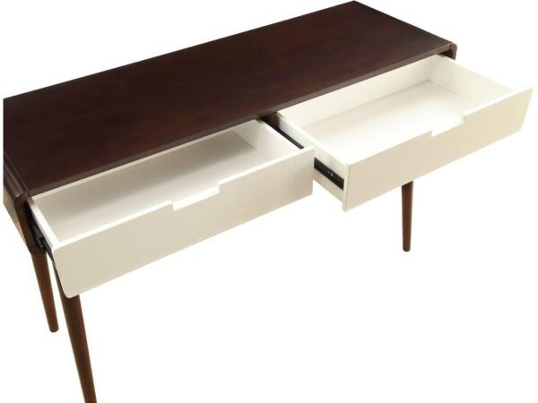 Mahogony and White Double Drawer Console Table - Image 3