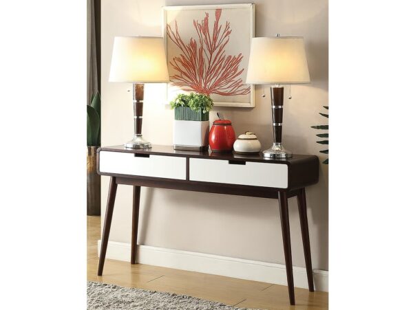 Mahogony and White Double Drawer Console Table - Image 4