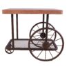 27" X 17.71" X 22.04" Gray Oak And Antique Metal Tube End Table
