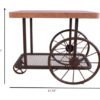 27" X 17.71" X 22.04" Gray Oak And Antique Metal Tube End Table - Image 2