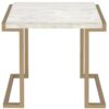 24" X 22" X 22'Faux Marble Champagne End Table - Image 2