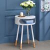 Bentwood White Retro Round Wooden End Table - Image 4