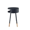Bentwood Black Retro Round Wooden End Table - Image 3