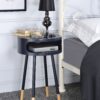 Bentwood Black Retro Round Wooden End Table - Image 4